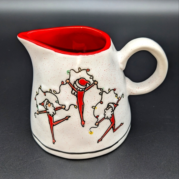 Spectrum Designz Dancing Santas Creamer - Picture 1 of 6